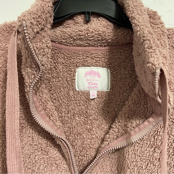 Member's Mark Sherpa Pink Pullover Half Zip Jacket Sweater Women's Medium - Picture 2 of 3